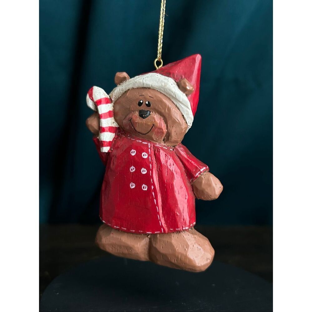 Christmas Bear With Candy Cane Ornament Eddie Walker Midwest of Canyon Falls